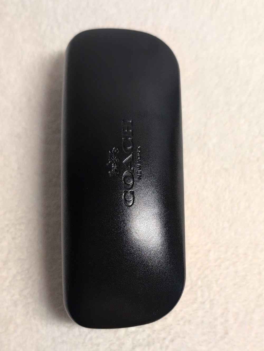 Coach Black Sunglasses Case with Debossed Logo